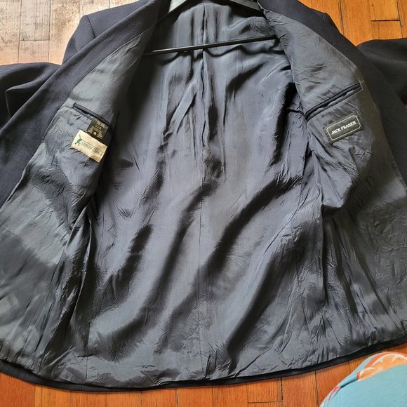 Vintage Jack Fraser Deep Navy Wool Blazer, sz 38S - Picture 9 of 14